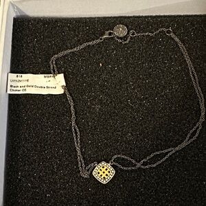 Frieda Rothman Elegant Black and Gold Pendant Choker/Anklet Necklace
